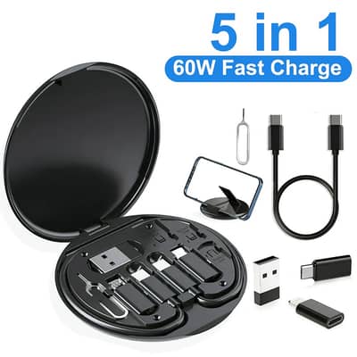 5-in-1 60W Fast Charging Data Cable Set All in One Compatible with All