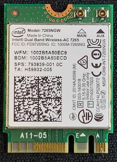 The Intel Dual Band Wireless-AC 7265 (7265NGW)