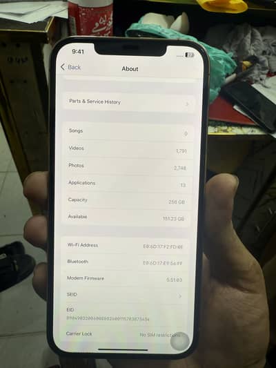 12 pro max non pta 256 gb with box 78/- health