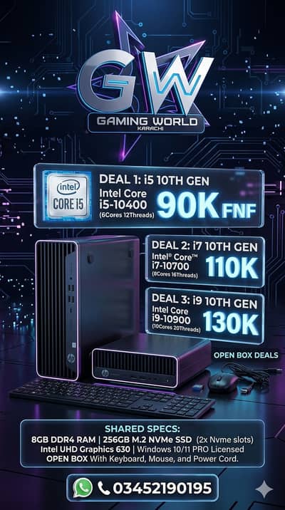 NEW Open Box HP EliteDesk 800 G6 SFF Intel i9 i7 i5 10th And Ryzen