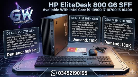 NEW Open Box HP EliteDesk 800 G6 SFF Intel i9 i7 i5 10th And Ryzen