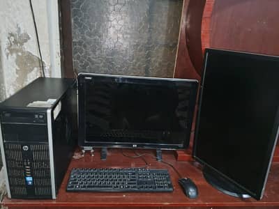 HP Compaq 6200 Pro MT Desktop + Dual 24" Monitor Setup – For Sale