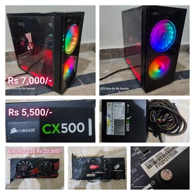 Gaming Pc Case, Power Supply Corsiar 500W And Gtx 960 2GB