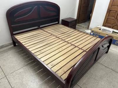 Solid Wooden King Size Bed Set - Freshly Polished