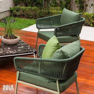 Outdoor Rope Chair – Iron Frame Powder Coated with Polyester Rope