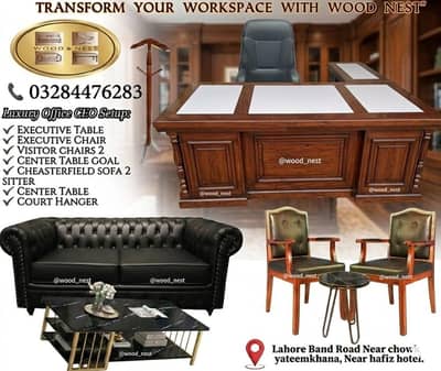 Luxury office CEO setup / Exective setup / office fruniture / seasham