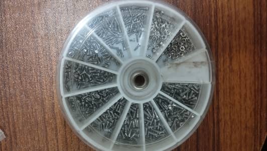 Assorted Mini Screws & Nuts Kit with Organizer Box