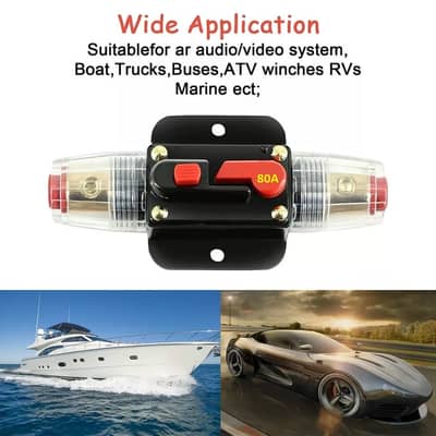 80A Circuit Breaker 12-24V DC Auto Manual Resettable Fuse Inverter