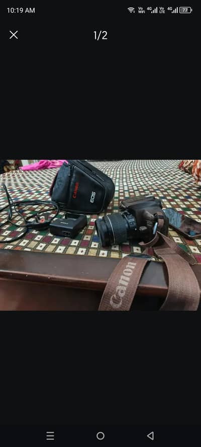 Canon 1100D dslr camera with box lens video 03025271768 what's ap