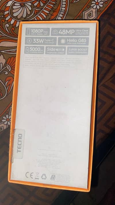 Tecno Spark 8 pro with box