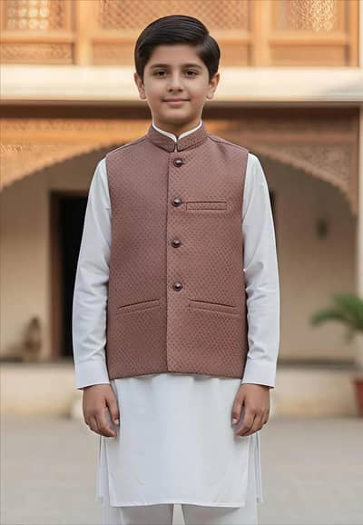 kids stylish stitched suit with premuim waiscoat