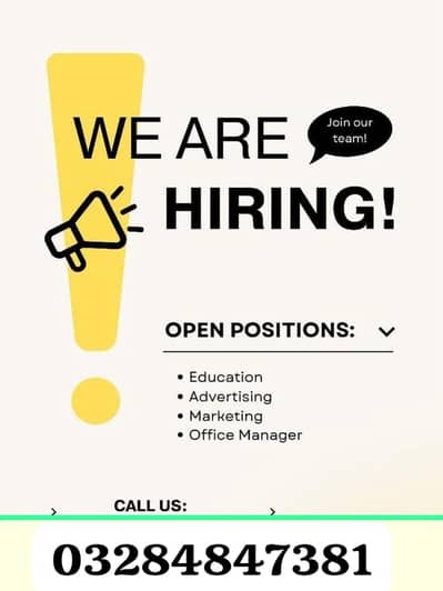 Male and female staff for Data entry and management.