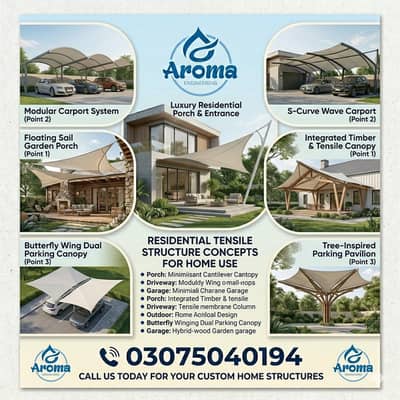 Tensile sheds \car parking sheds \double side parking sheds \wall mou