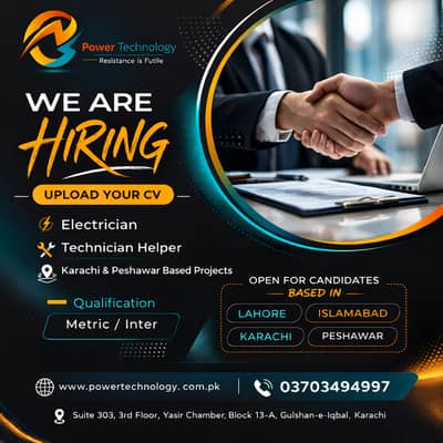 Electrician & Technician Helper Jobs, Hiring for Technician staff