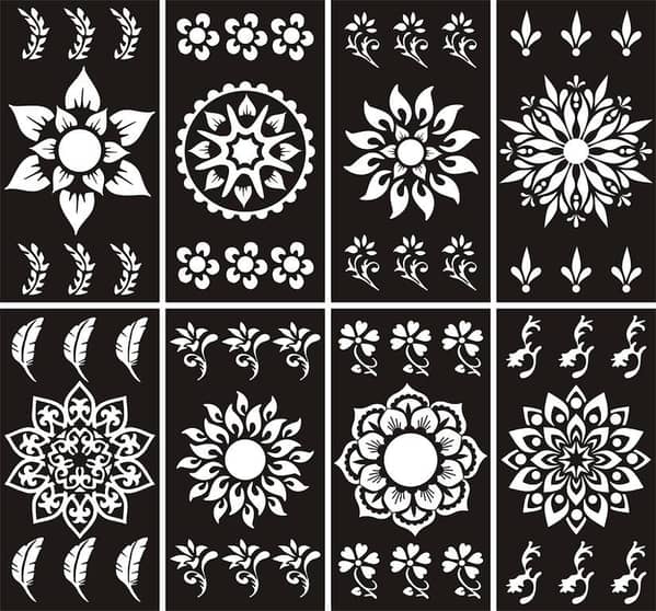 Pack of 8 Mehendi Design Stickers