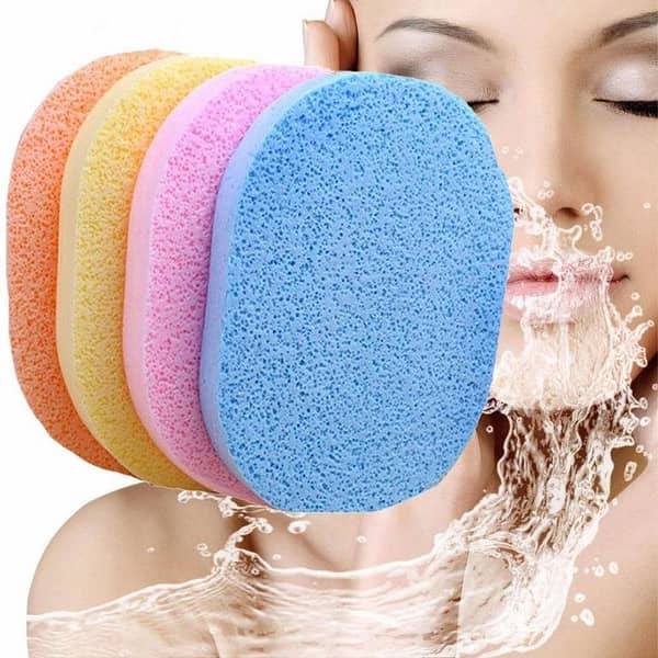 Pack of 2 Natural Fiber Facial Cleansing Sponges for Gentle Deep Cleaning