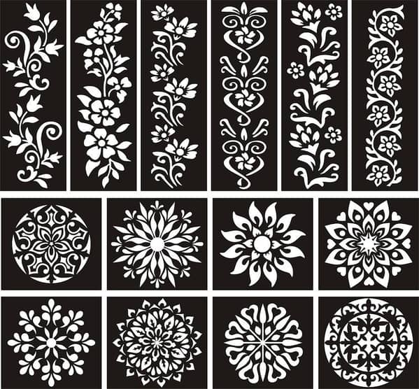 Pack of 8 Mehndi Henna Design Stencils for Hands