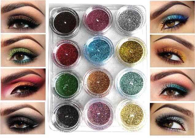 Pack of 12 Dusty Glitter Eye Shadows