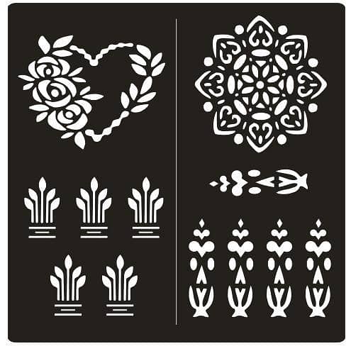 Pack of 2 Mehndi Sticker Henna Design Stencils