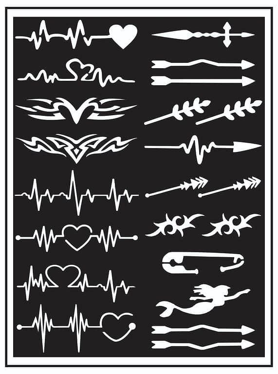 Pack of Random Tattoo Sticker Stencils for Mehndi Henna Design on Body