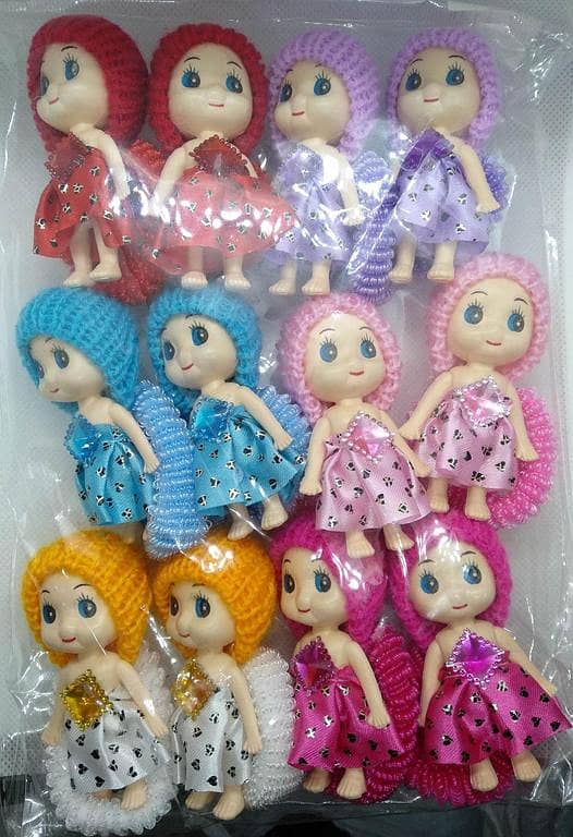Pack of 12 Girls Fancy Hair Pony Hair Bands for Stylist and Trendy Doll Hair