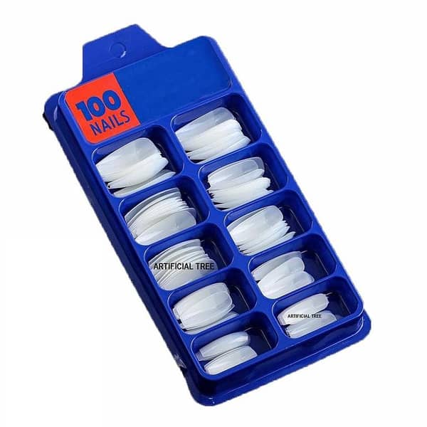MAT Beauty Pack: 100 Artifacial Nails Tips Fake Acrylic (Assorted Shapes)