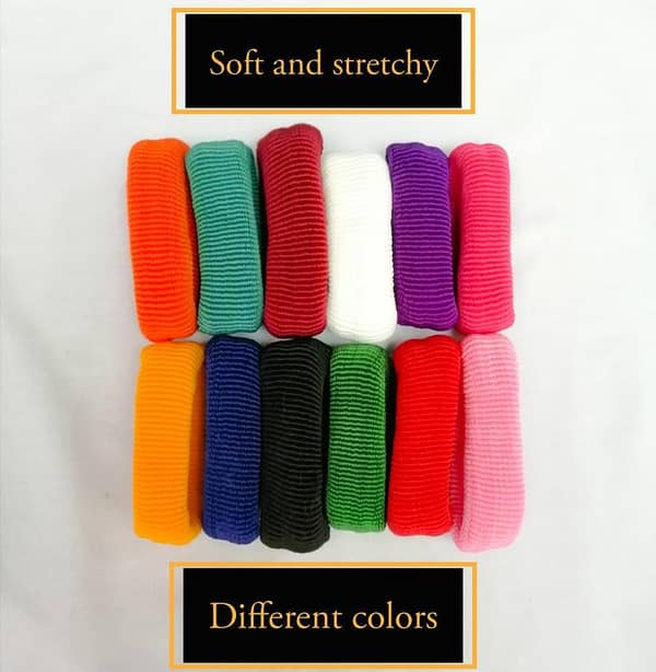 Pack of 12 Large Hair Ties for Girls - Elastic Ponytail Bands