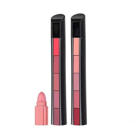 5-in-1 Velvet Lip Gloss Lipstick: Waterproof, Long-Lasting, 5 Shades in One