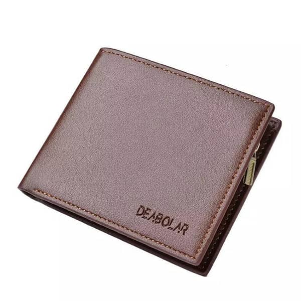 Deabolar PU Leather Zipper Wallet for Men with Multiple Pockets