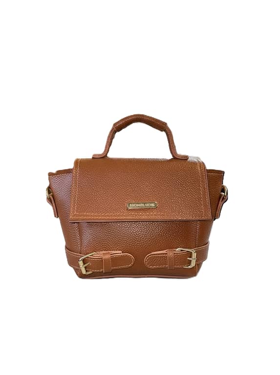 Michael Kors Premium Pebbled Leather Handbag for Women – 2026 Top-Handle Shoulder Bag with Gold Buckle Detail