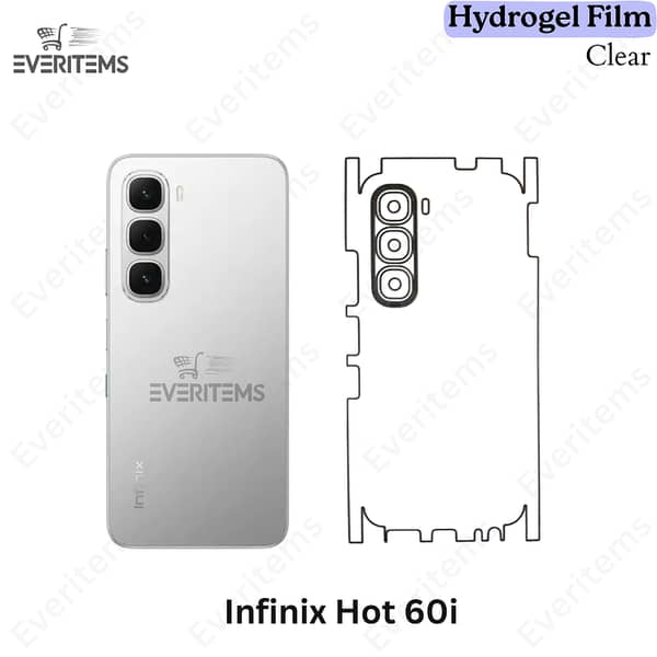 Infinix Hot 60i Clear Hydrogel Film and Back Sheet – 360° Protection, Ultra-Thin, Self-Healing, Scratch-Resistant, Case Friendly