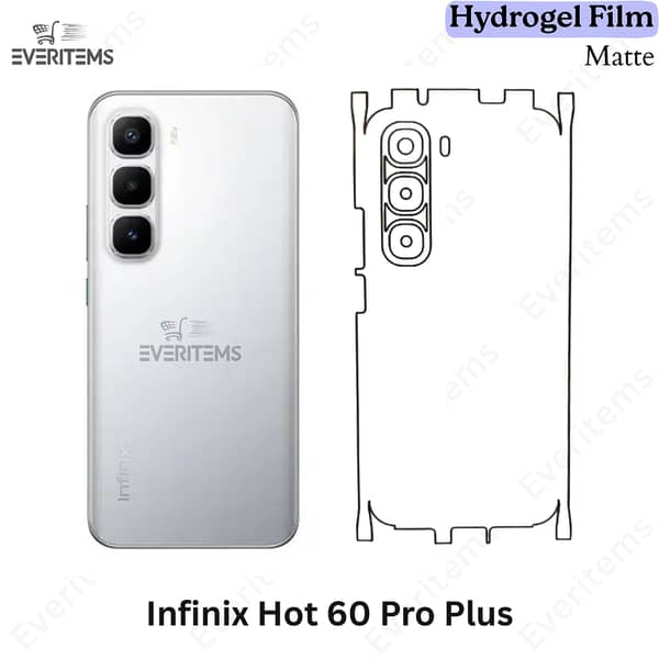 Infinix Back Sheet Hydrogel Film for Hot 60 Pro Plus, GT 30 Pro, Hot 60 Pro, Hot 60i — Transparent Scratch Guard
