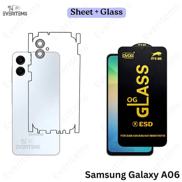 Samsung Galaxy A06 Front OG Tempered Glass + Back Hydrogel Film Protection Pack