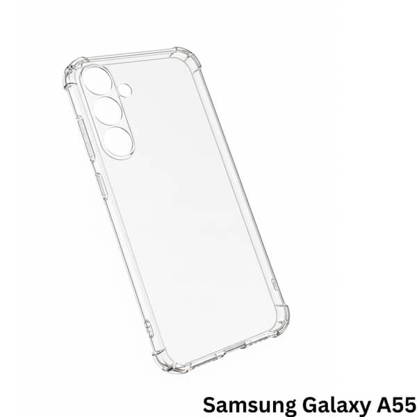 Samsung Galaxy A55 Clear TPU back cover with corner protection, anti-shock, slim fit and scratch-resistant