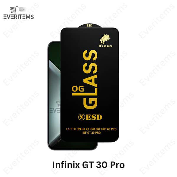 Infinix GT 30 Pro Original OG Tempered Glass Screen Protector, Full-Glue HD Clear Protection