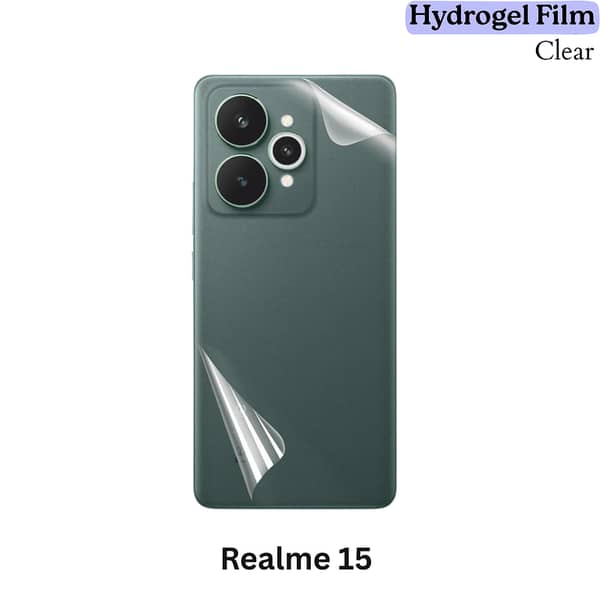 Realme 15 Clear Hydrogel Back Protector (Back Only) | Self-Healing, Ultra-Thin TPU Film, Case-Friendly, Scratch-Resistant