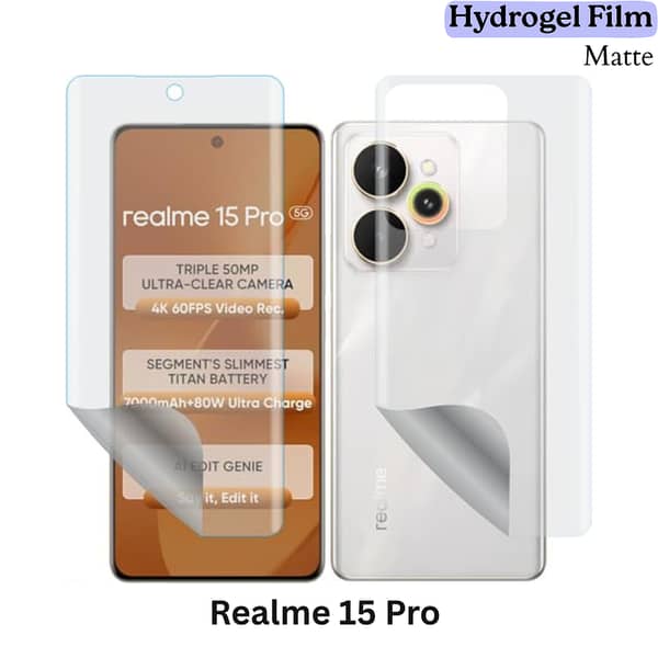 Realme 15 Pro Matte Hydrogel Film (Front & Back) – Anti-Glare Full-Body Protector