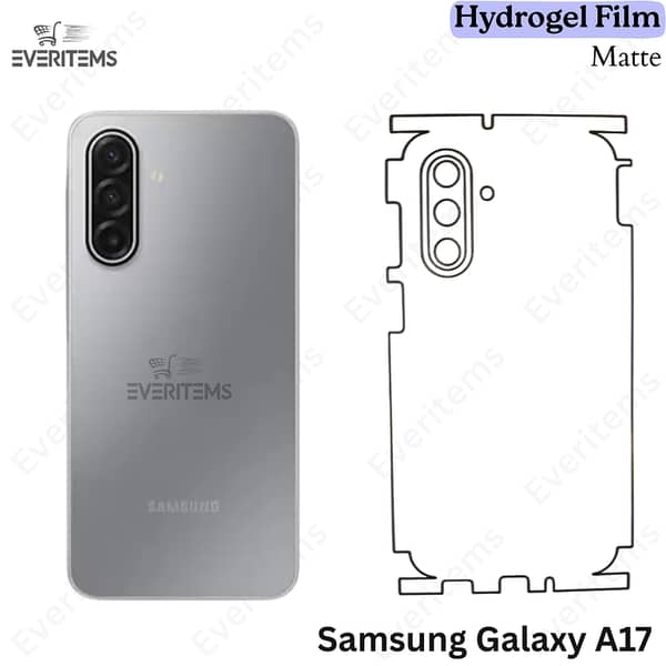 Samsung Galaxy A17 Matte Hydrogel Back Film with 360° Protection and Self-Healing, Anti-Fingerprint, Slim Case-Friendly