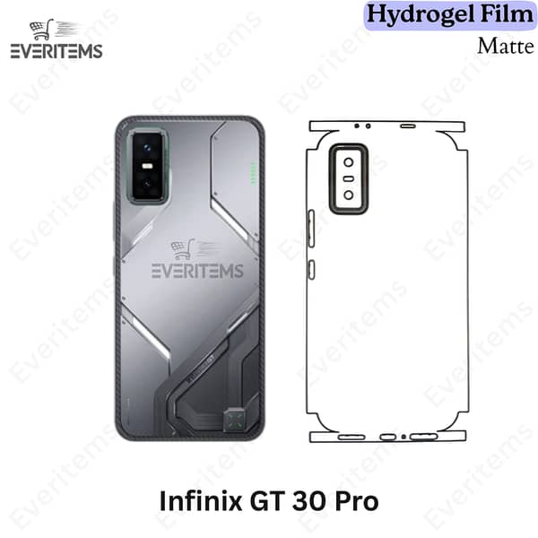 Infinix GT 30 Pro Matte Hydrogel Film and Back Sheet – 360° Protection, Self-Healing, Anti-Fingerprint