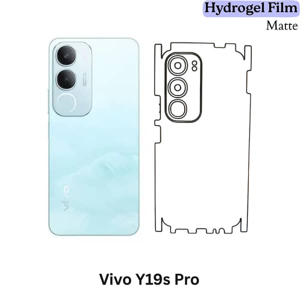 Vivo Y19s Pro Matte Hydrogel Film / Back Protection with Self-Healing TPU (360° Scratch-Resistant, Case-Friendly, Matte Finish)