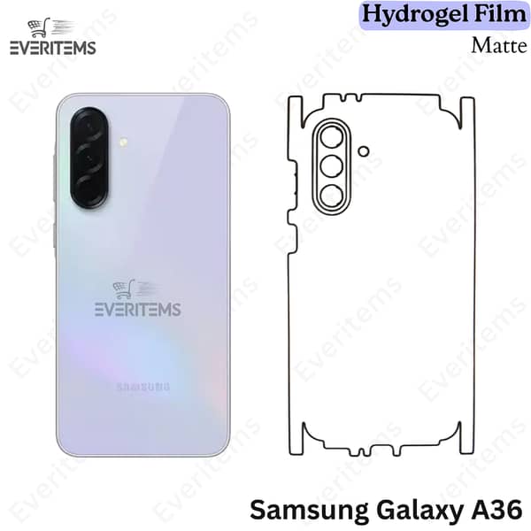 Samsung Galaxy A36 Matte Hydrogel Back Film with 360° Protection, Self-Healing, Scratch-Resistant, and Slim Case-Friendly Design