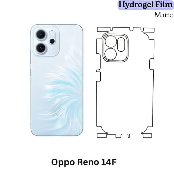 Oppo Reno 14F Matte Hydrogel Back Film with 360° Protection, Anti-Fingerprint TPU, Self-Healing, Scratch-Resistant, Slim Fit, Case-Friendly