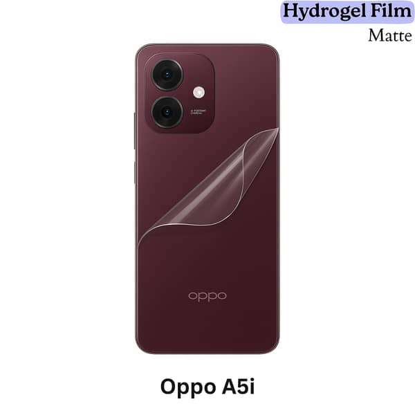 Oppo A5i Matte Hydrogel Back Protector – Anti-Glare, Self-Healing, Scratch-Resistant, Ultra-Thin, Case-Friendly