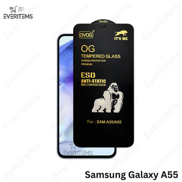Samsung Galaxy A55 Original OG Tempered Glass Screen Protector – Full-Glue, HD Clear, Edge-to-Edge Coverage