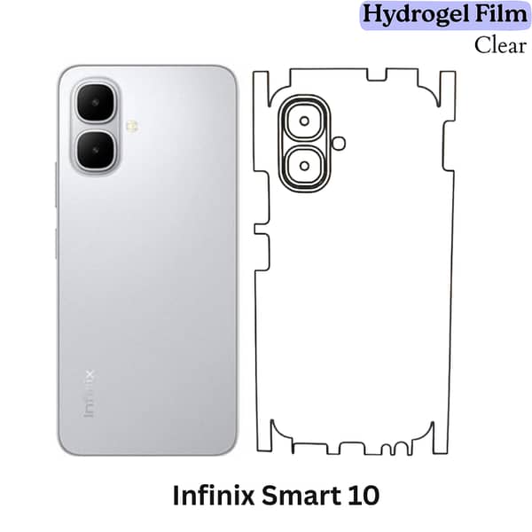 Infinix Smart 10 Clear Hydrogel Film (Back) – 360° Protection, Self-Healing, Scratch-Resistant, Ultra-Thin Case-Friendly