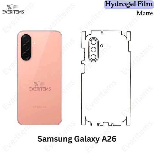 Samsung Galaxy A26 Matte Hydrogel Film / Back Sheet with 360° Protection, Anti-Fingerprint TPU, Self-Healing, Scratch-Resistant, Slim Case-Friendly