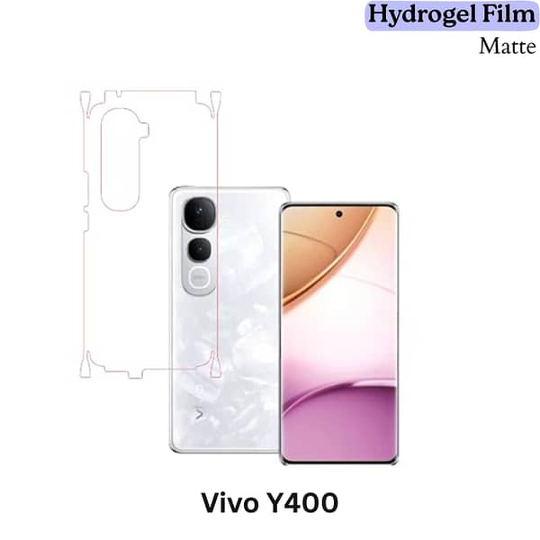 Vivo Y400 Matte Hydrogel Film (Front & Back) – Full-Body Anti-Glare Protector, Self-Healing Scratch-Resistant, Smooth Touch, Case Friendly