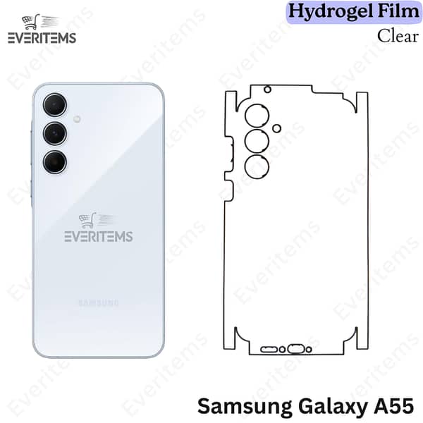 Samsung Galaxy A55 Clear Hydrogel Back Film – HD Transparent, Self-Healing, Scratch-Resistant, Slim, Case-Friendly