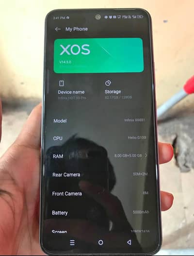 Infinix Hot 50 Pro 16 GB RAM 128GB ROM Titanium 50MP PTA APPROVED