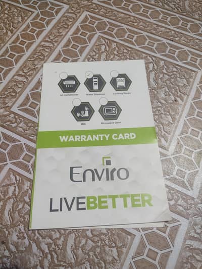 enviro water dispenser hai Naya Liya tha abhi tak istimal me nahi aaya